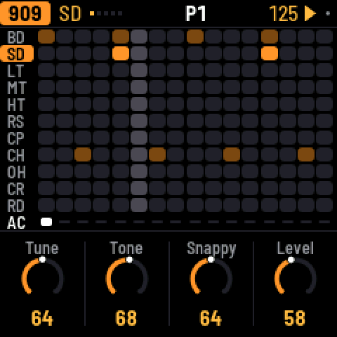 Screenshot of X0X running on the M-VAVE FM-1