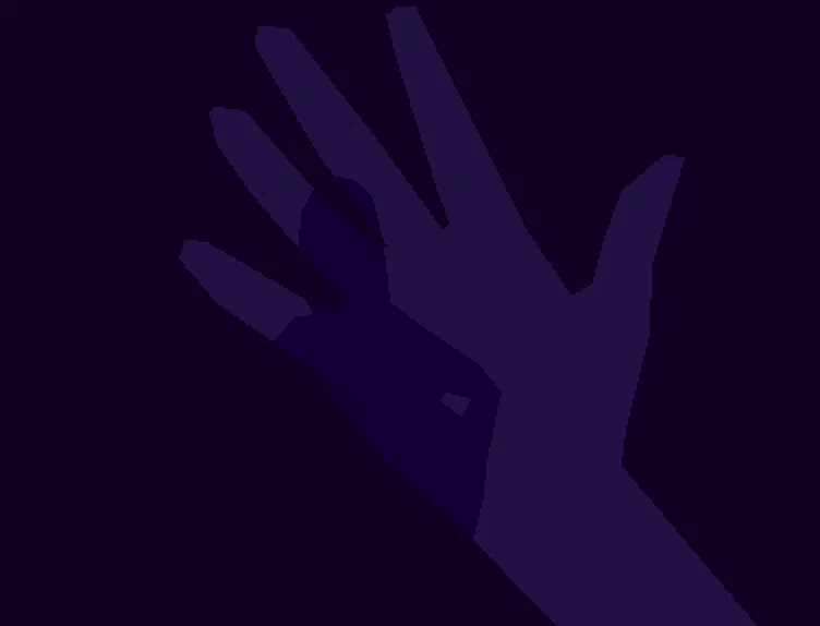 The hand sequence — two-bit duotone, copper-managed